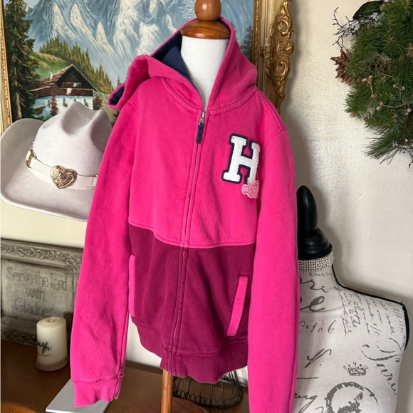 Tommy Hilfiger Pink Logo Kids Zip Up Hoodie - Picture 2 of 5